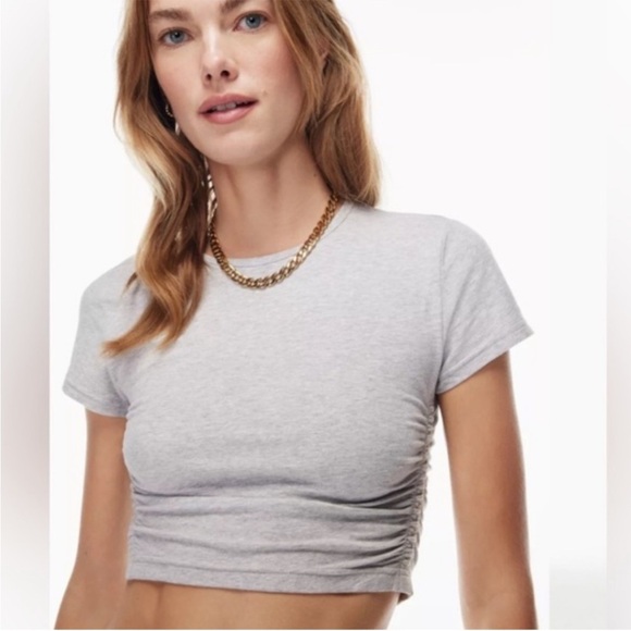 TNA Aritzia Malibu Ruched Crop Top - Picture 1 of 8